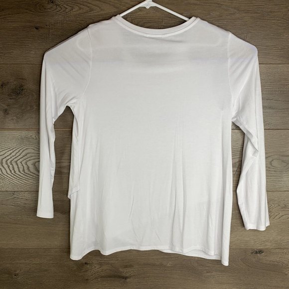 Members Mark Favorite Cross Front Tee, Women's L White Tee Shirt Soft, Lot of 2 - Picture 6 of 11